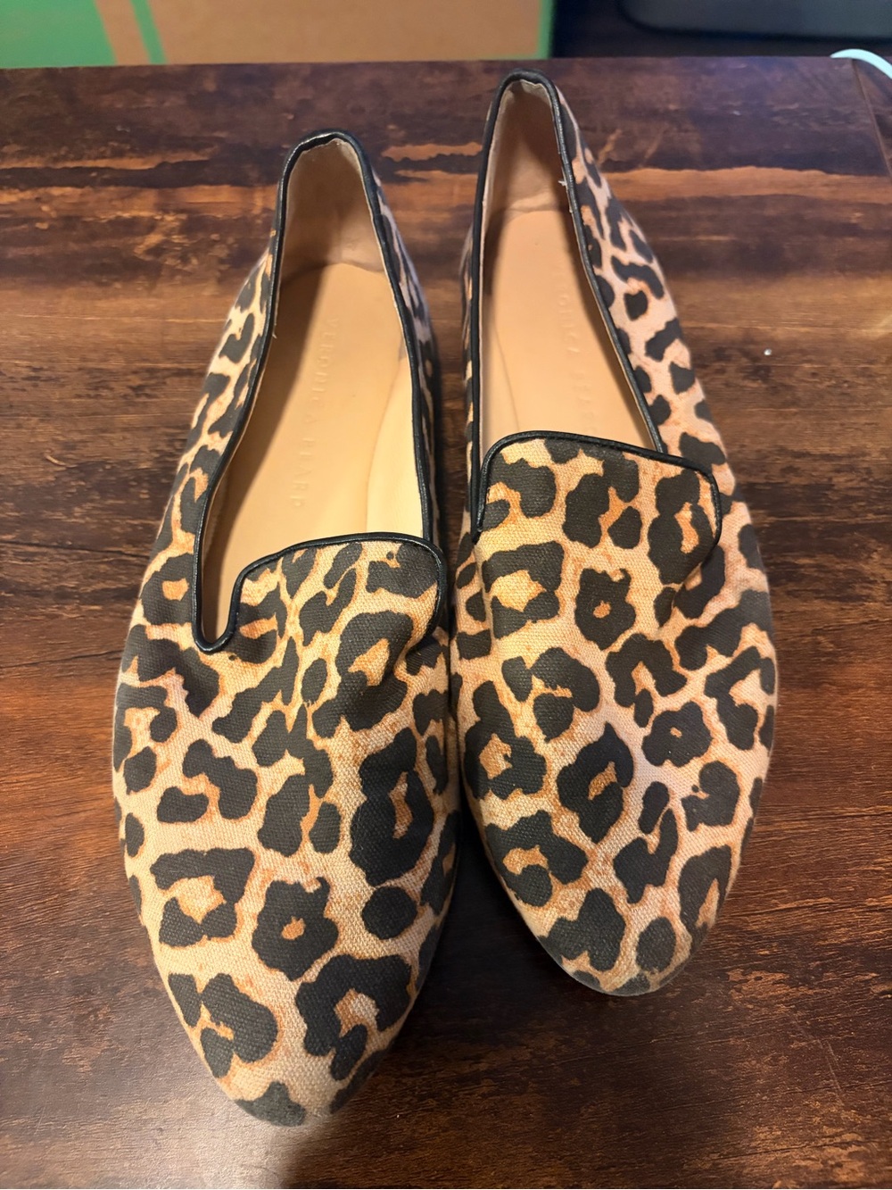 Veronica Beard Leopard Canvas Smoking Loafers Flats 39 US 8 - Picture 2 of 7